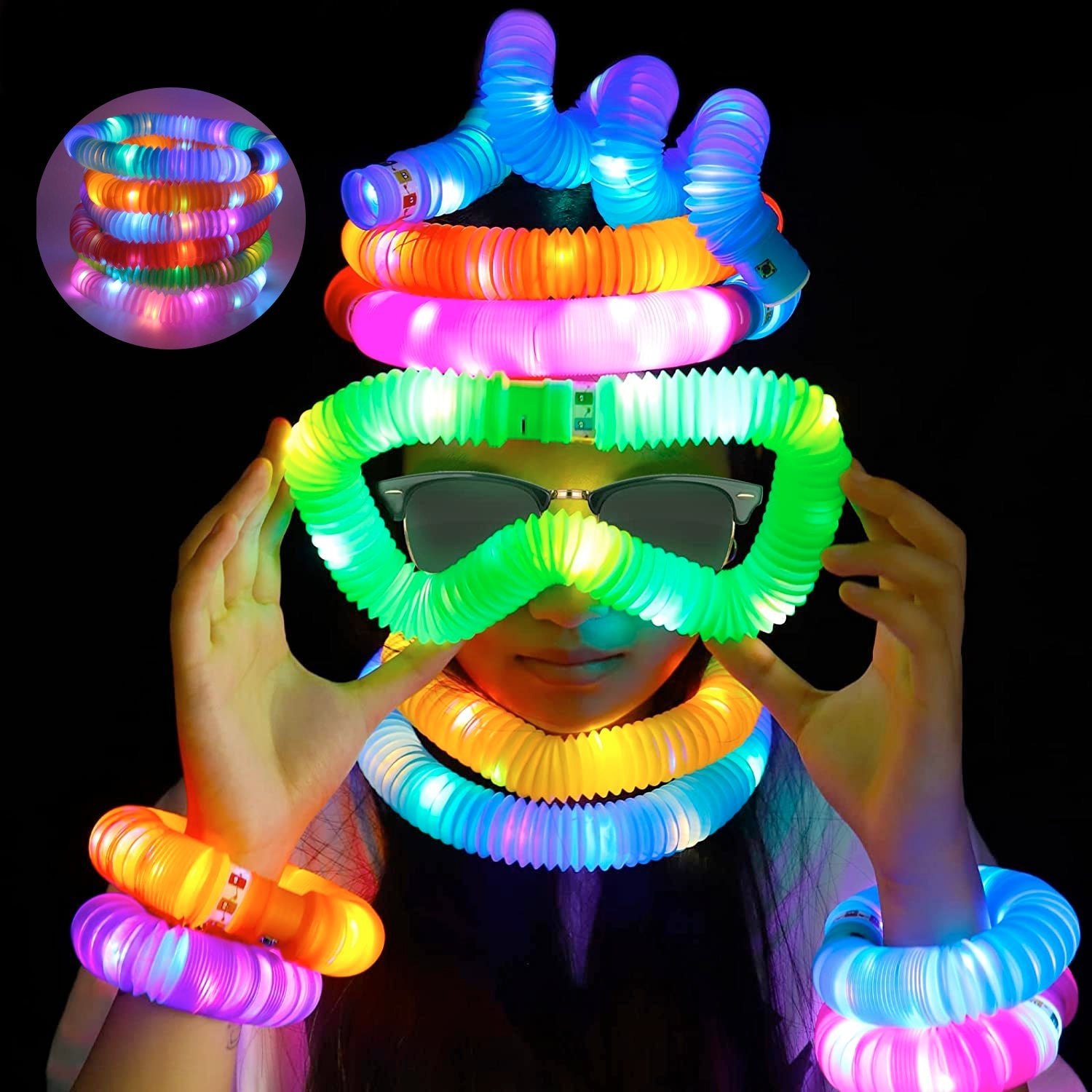 8055 Mini Pop Tubes, Colourful Tubes Sensory Toys Stretch Pipe Toy Fidget Tube Toys Pull Tubes Fidget Toys Sensory Stretch Tubes Fun Tubes for Autism Children Kids Adult Reduce Anxiety (pack of 12) DeoDap 8055 Mini Pop Tubes, Colourful Tubes Sensory Toys Stretch Pipe Toy Fidget Tube Toys Pull Tubes Fidget Toys Sensory Stretch Tubes Fun Tubes for Autism Children Kids Adult Reduce Anxiety (pack of 12) DeoDap